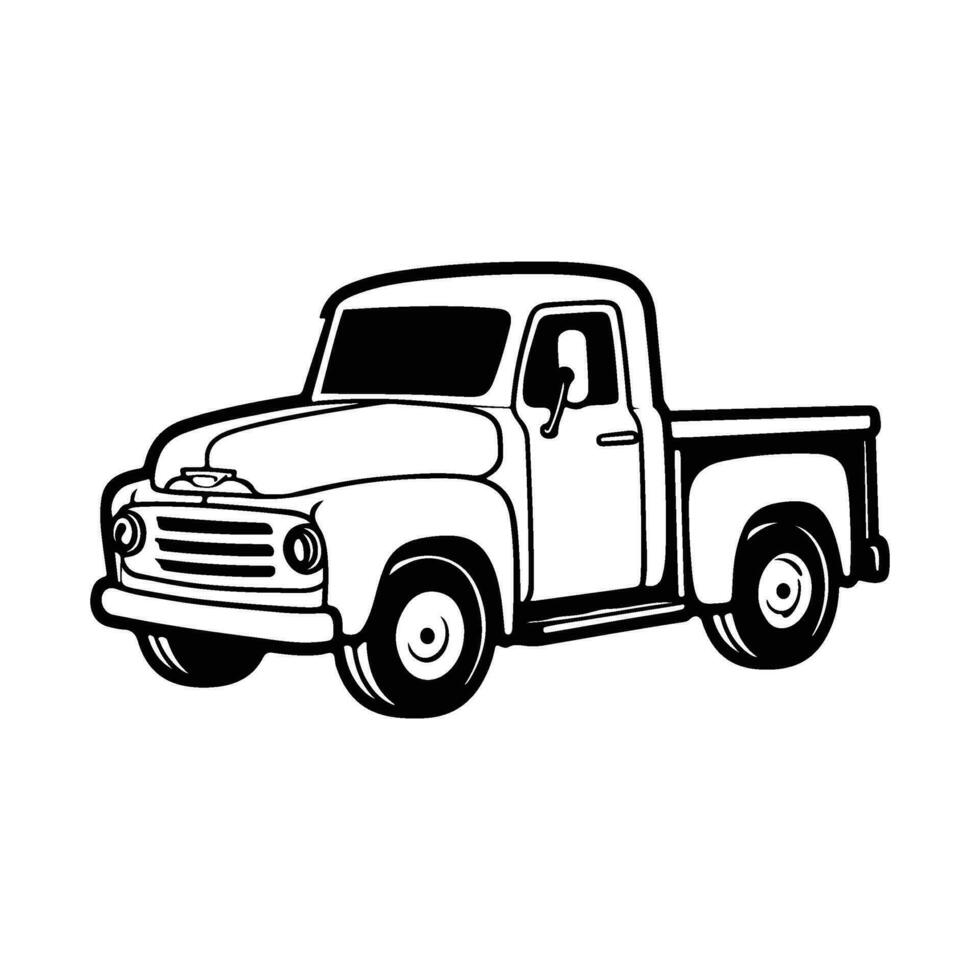 Farm Truck, Vintage Pickup Truck, old farm truck decor vector