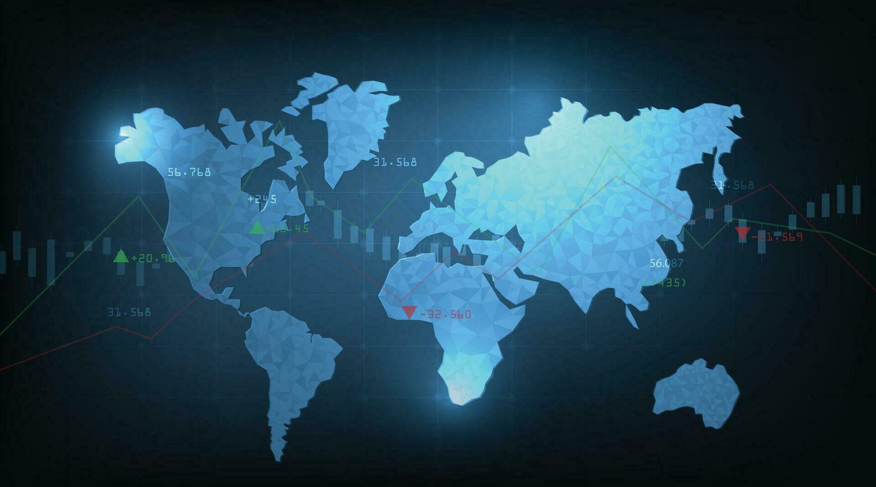 Trading World class on dark blue background. vector