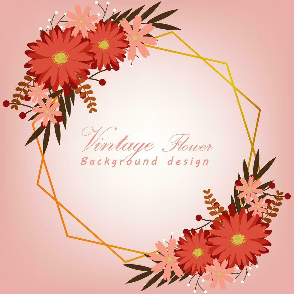 Vintage flower background design. vector