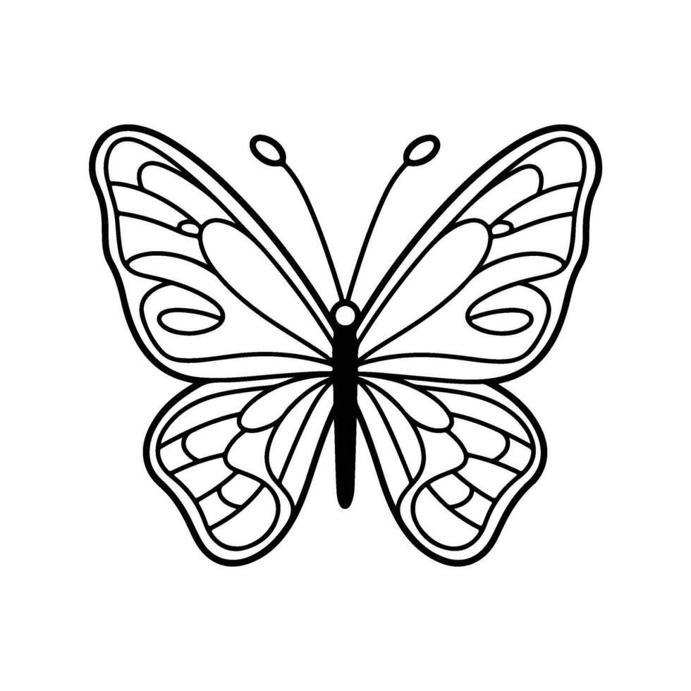 mariposa silueta ilustración, mariposa icono. vector