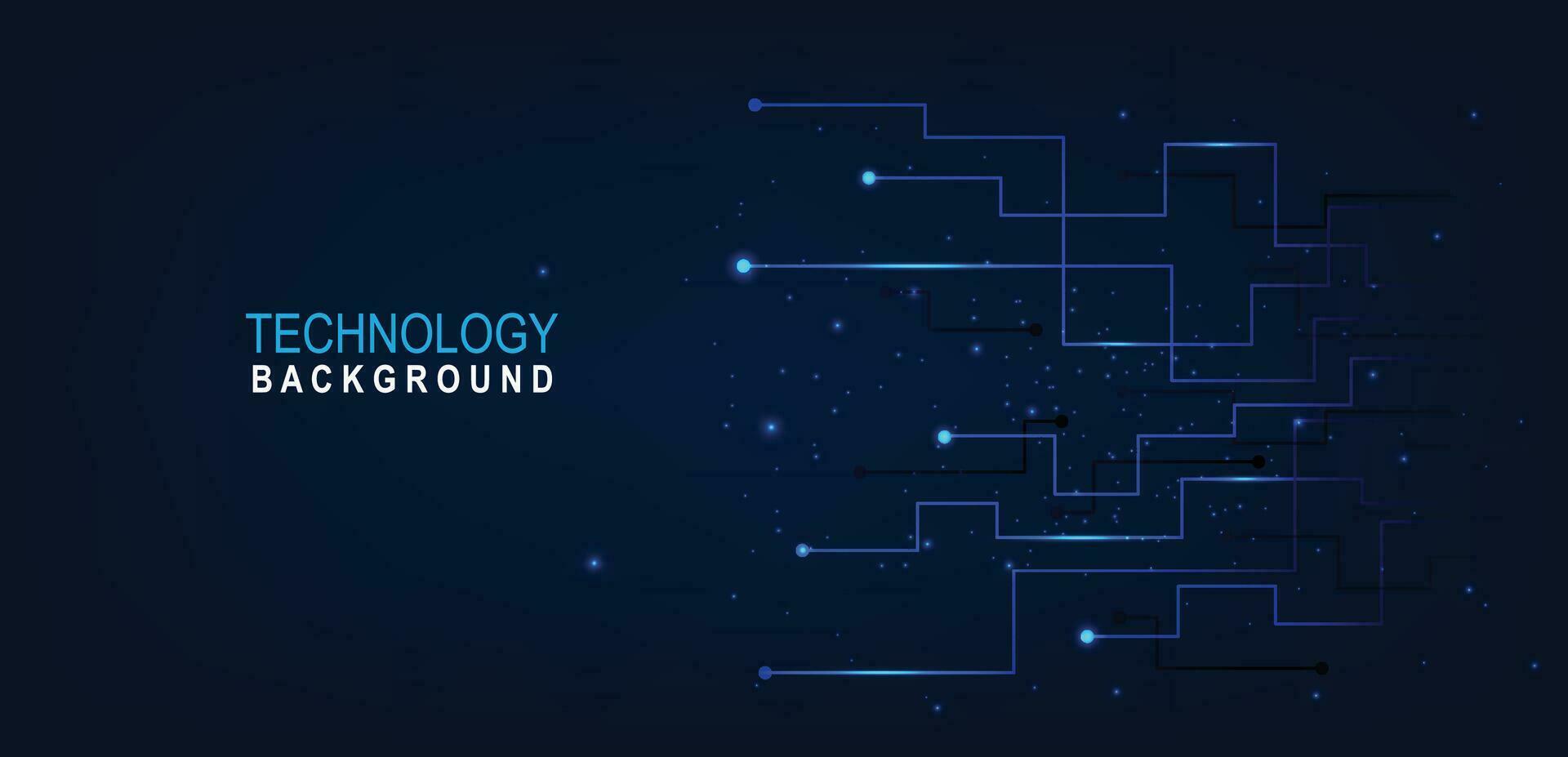 Stylish blue technology circuit lines background. vector