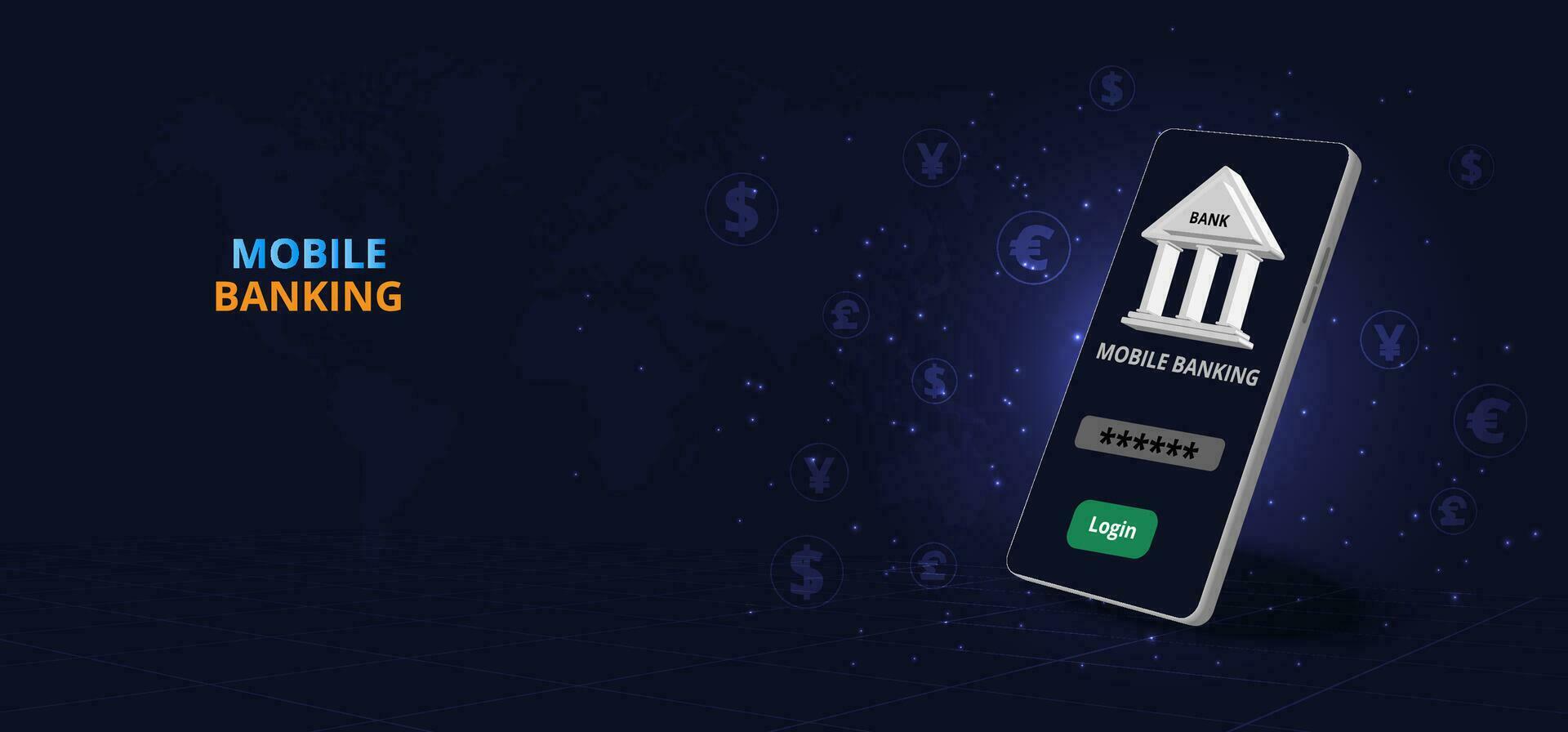 Mobile banking and payments concept. vector