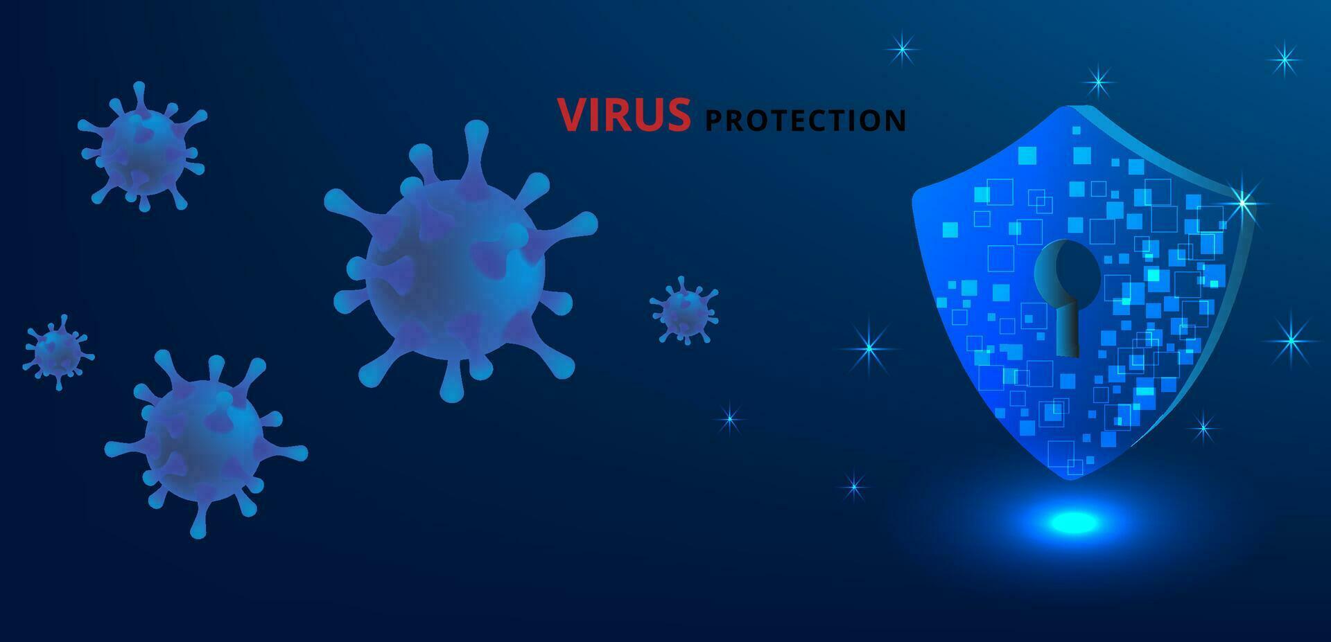 Virus protection concept. vector