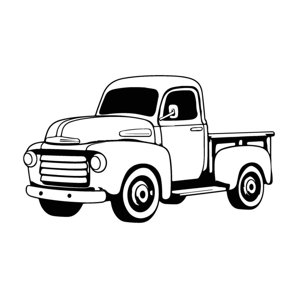 Farm Truck, Vintage Pickup Truck, old farm truck decor vector