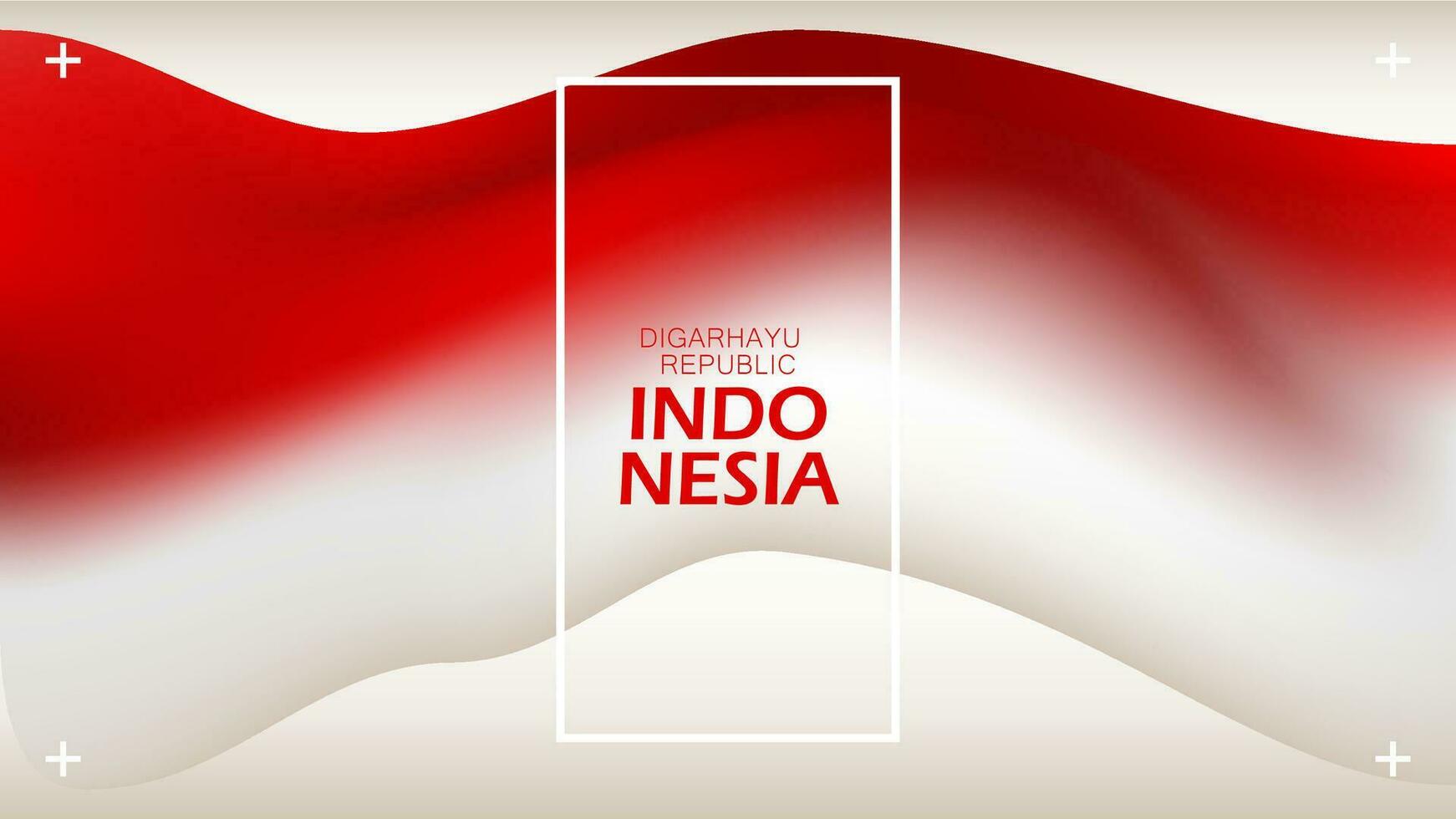 Background gradient banner Indonesian flag symbol 3d design and the lettering Dirgahayu Republik. celebrate birthday poster vector