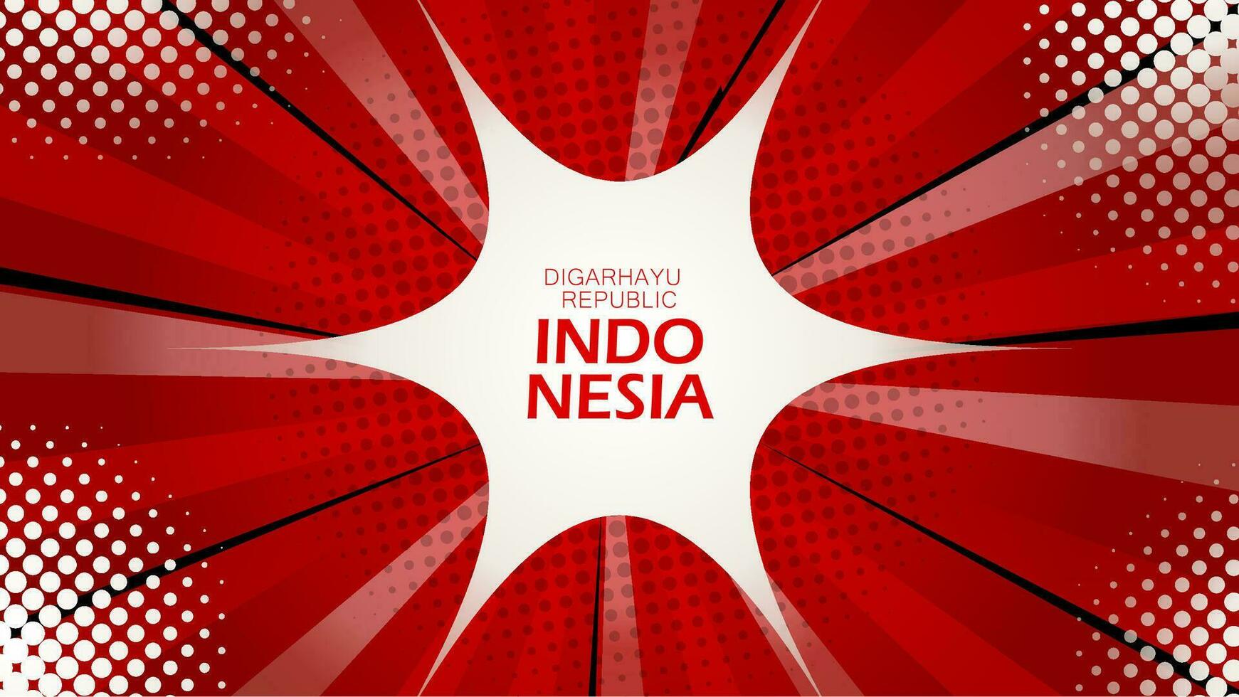 The banner with a background gradient celebrates Indonesian Independence Day on August 17th in a comic style. vector illustration