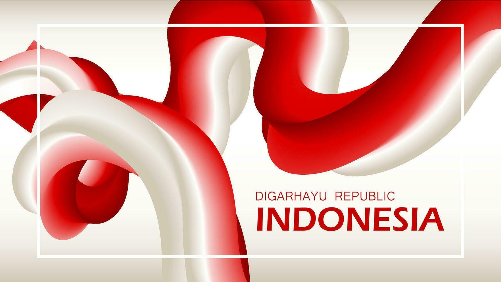 Walpaper background Indonesian flag abstract gradient 3d celebrate birthday 17 August. Vector illustration. National and spirit style.