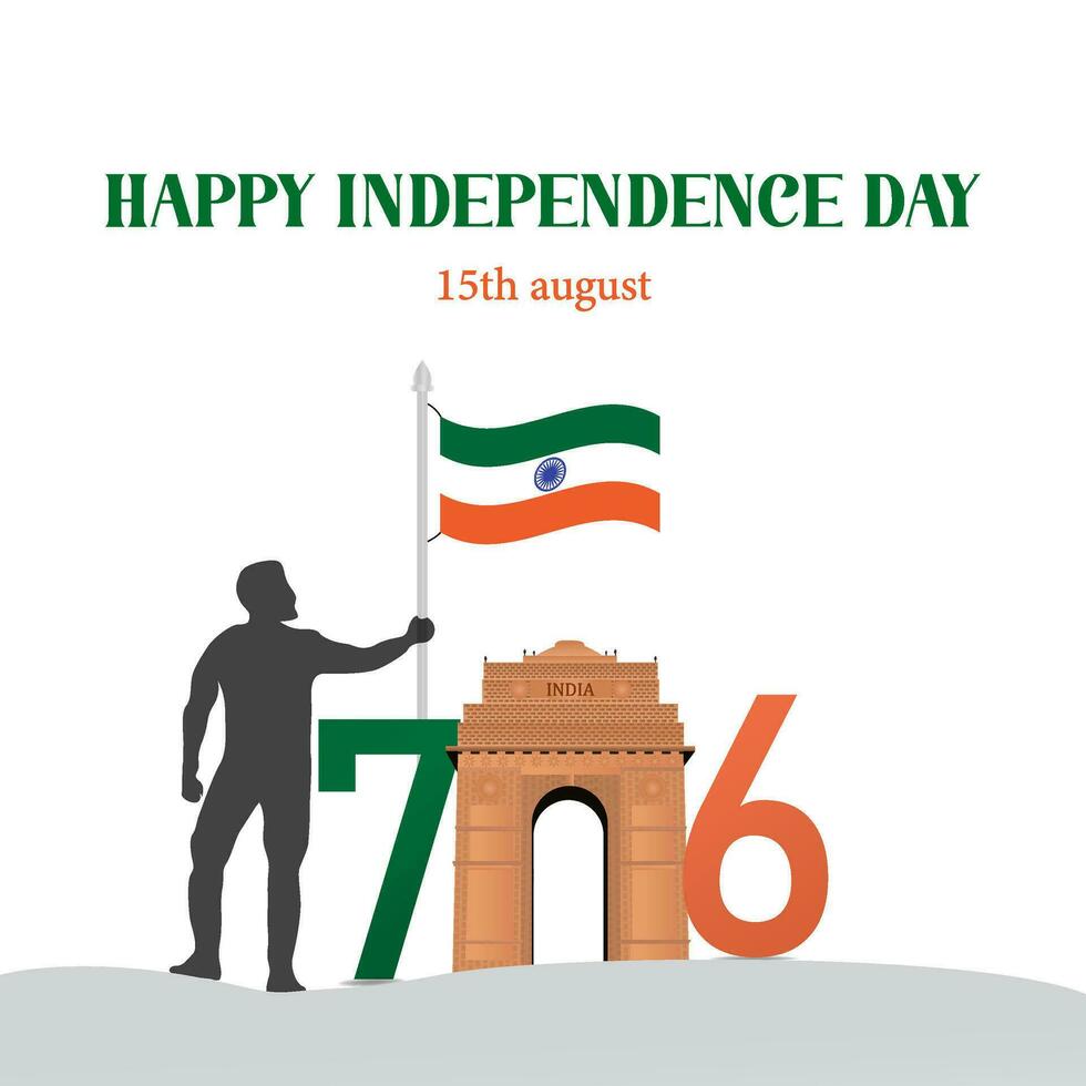 75year Happy independence day India Vector Template Design Illustration design social media post. vector illustration of. 15th August.