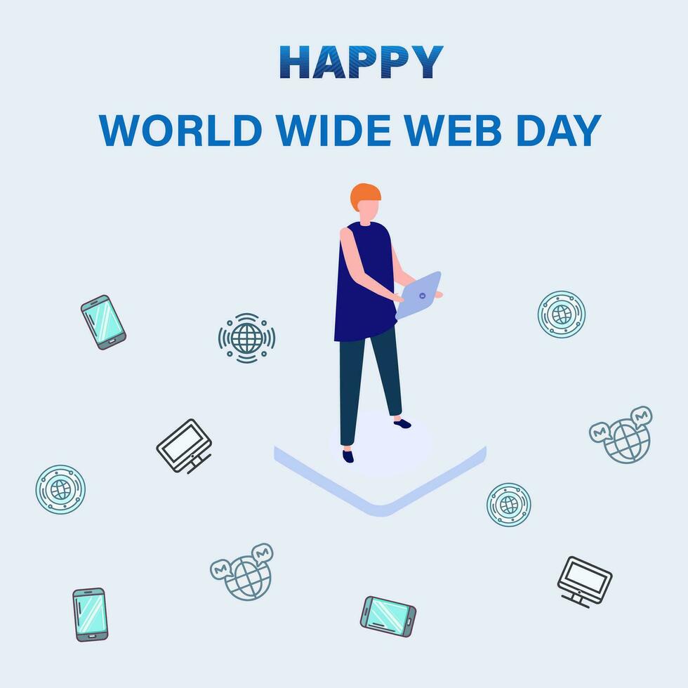 World Wide Web Day, One Web One World Creative Social Media Design template Vector