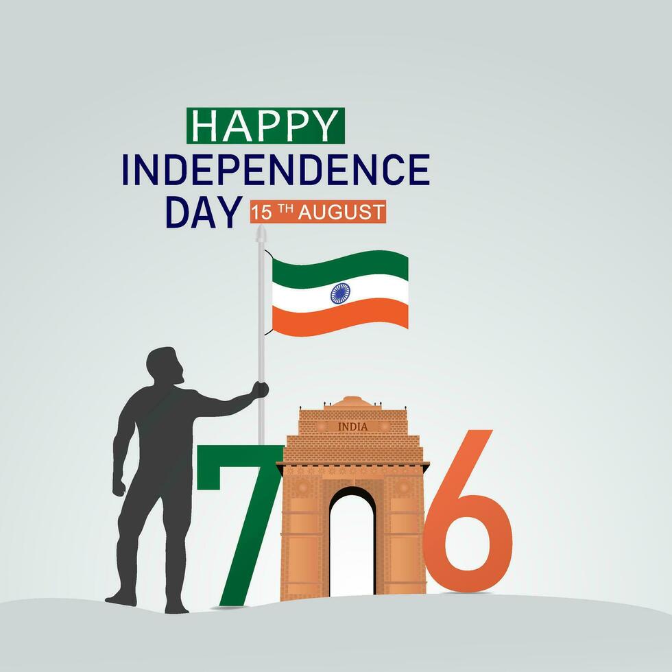 75year Happy independence day India Vector Template Design Illustration design social media post. vector illustration of. 15th August.