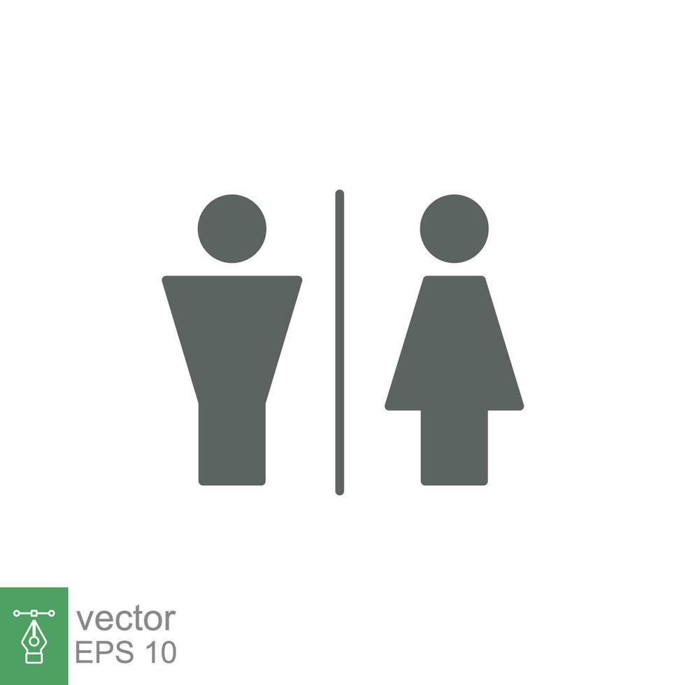 Toilet restroom sign icon. Public navigation symbol. Simple solid style. Vector illustration isolated on white background. EPS 10