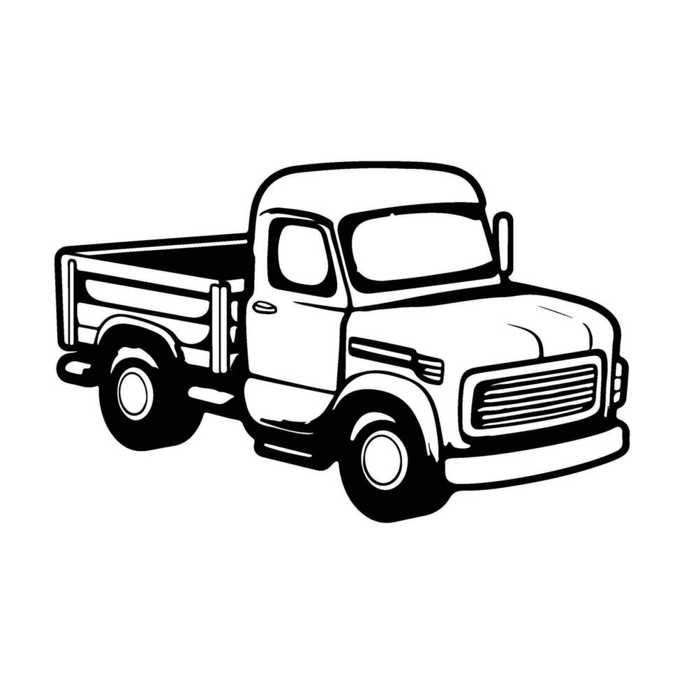 Farm Truck, Vintage Pickup Truck, old farm truck decor 26610489 Vector