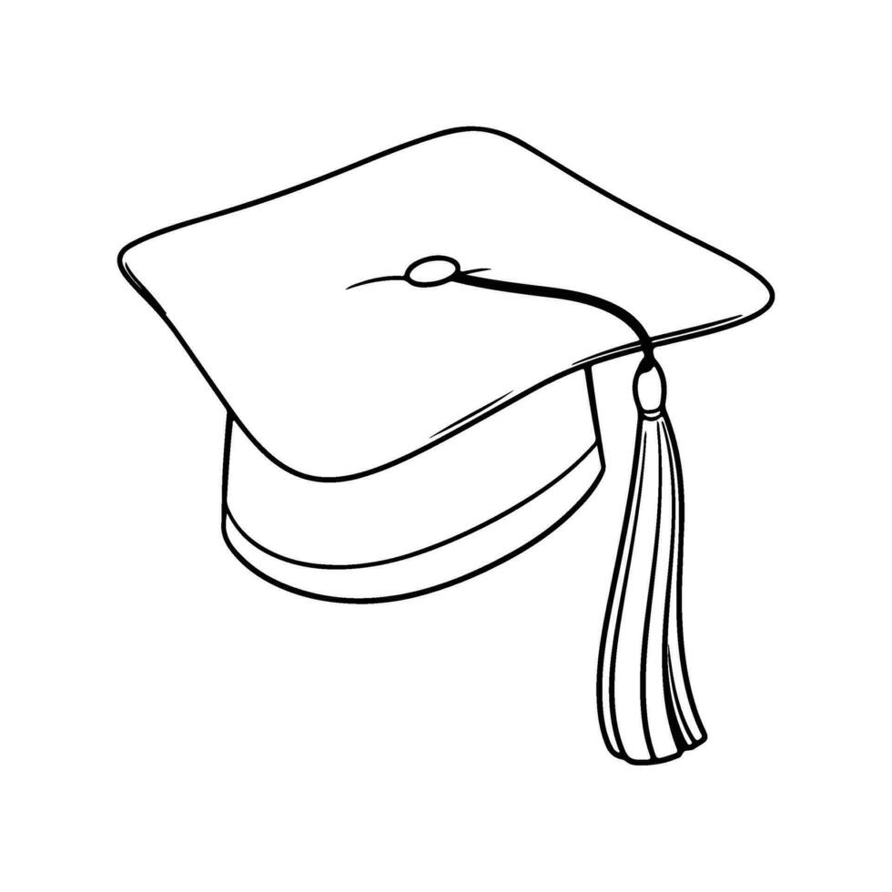 graduate cap hand drawn in doodle style, graduation hat icon. vector