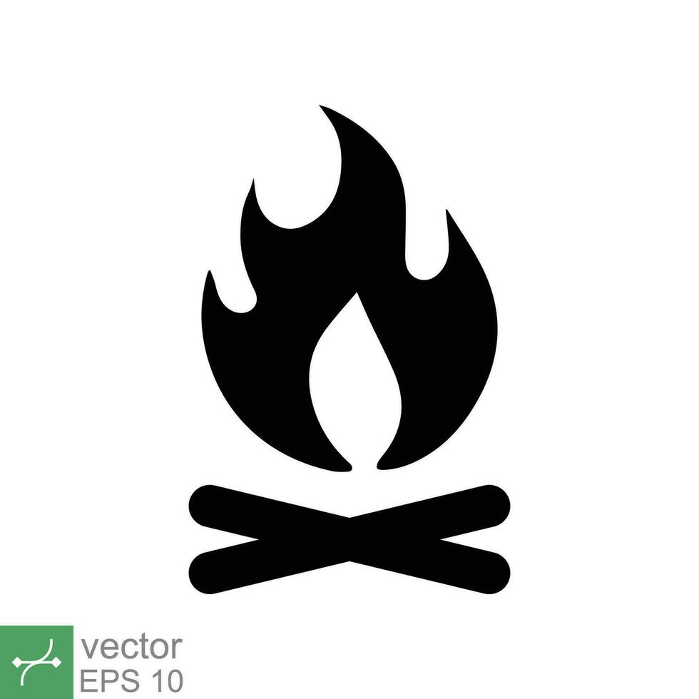 Bonfire icon. Simple solid style. Fire, campfire, camp, bon, flame, nature concept. Glyph vector illustration isolated on white background. EPS 10.