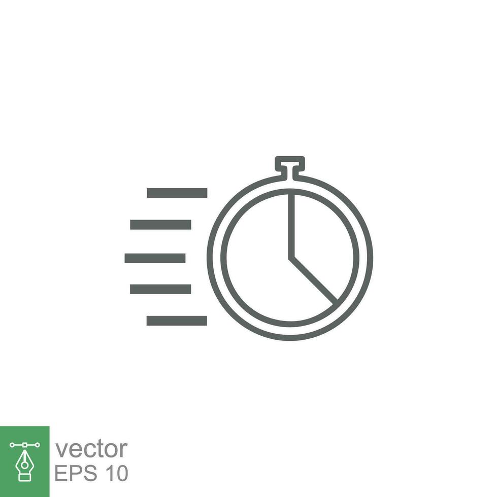 Fast time icon. Quick delivery concept. Stopwatch symbol. Vector illustration isolated. EPS 10.