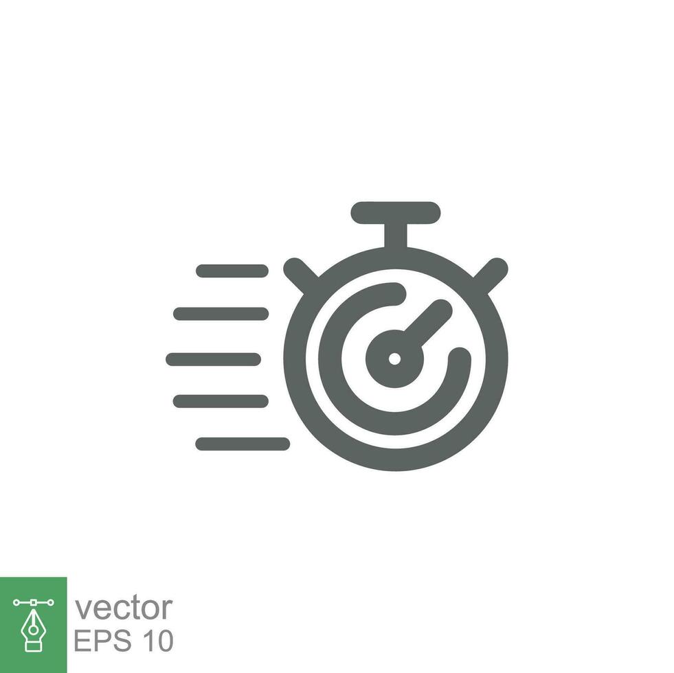 Fast time icon. Quick delivery concept. Stopwatch symbol. Vector illustration isolated. EPS 10.