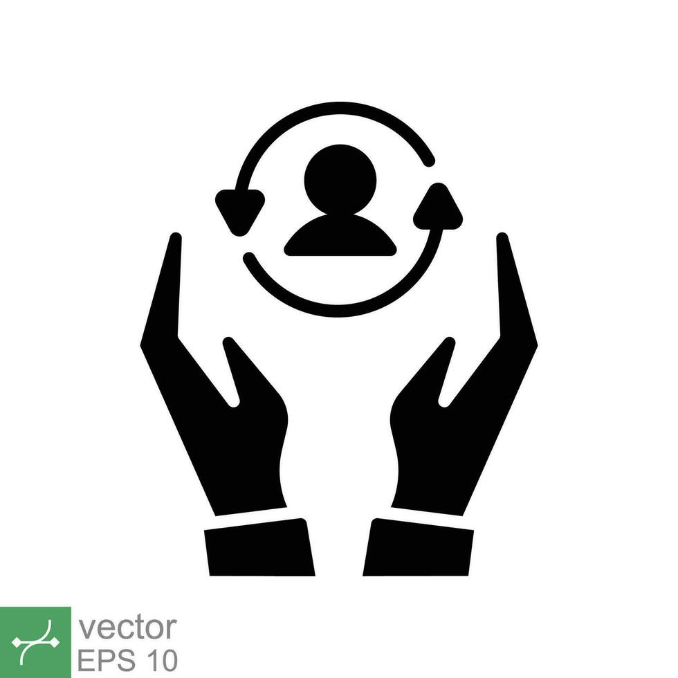 Care customer icon. Simple solid style. Total inclusive service, support, costumer service center concept. Glyph vector illustration isolated on white background. EPS 10.