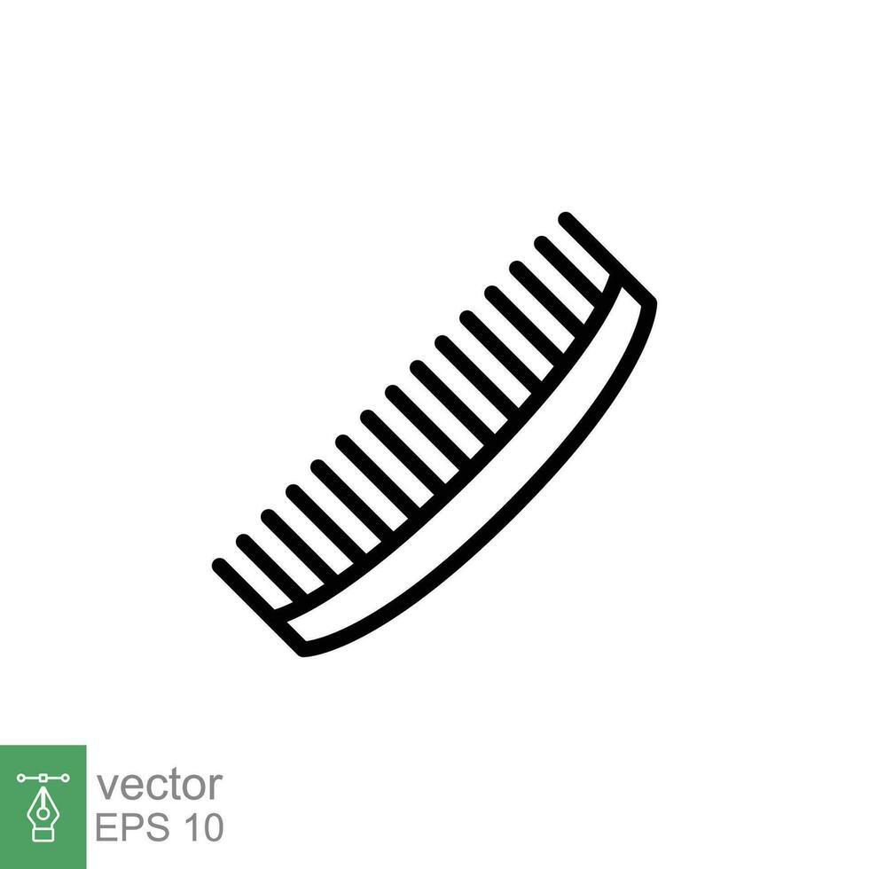 Comb icon. Simple outline style. Hair stylist tool, barber comb, fashion, beauty, hairstyle brush concept. Thin line symbol. Vector illustration isolated on white background. EPS 10.