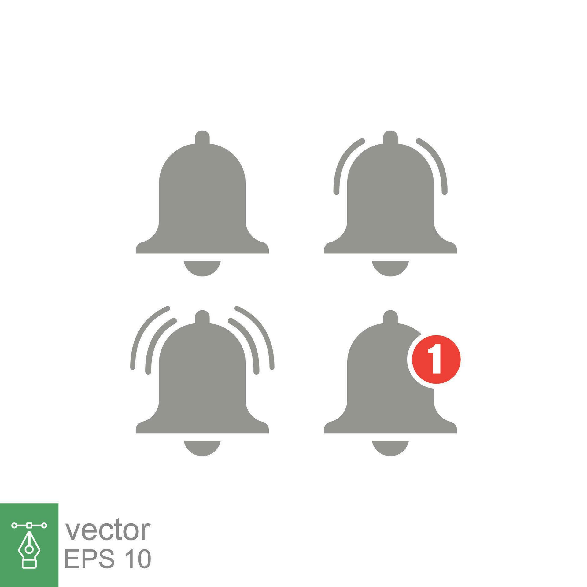 Message bell icon. Doorbell icons for apps like social media, alert