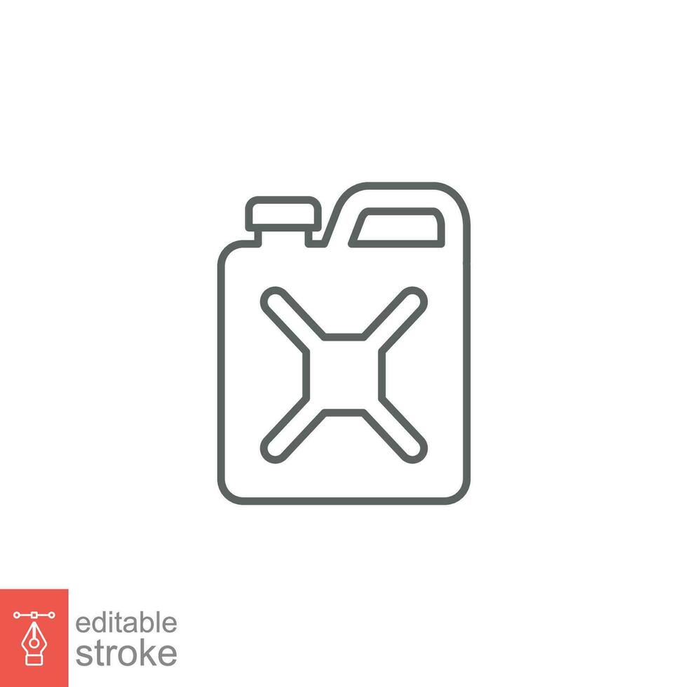 Canister line icon. Simple outline style. Can, fuel, jerry, diesel concept. Vector illustration isolated on white background. Editable stroke. EPS 10