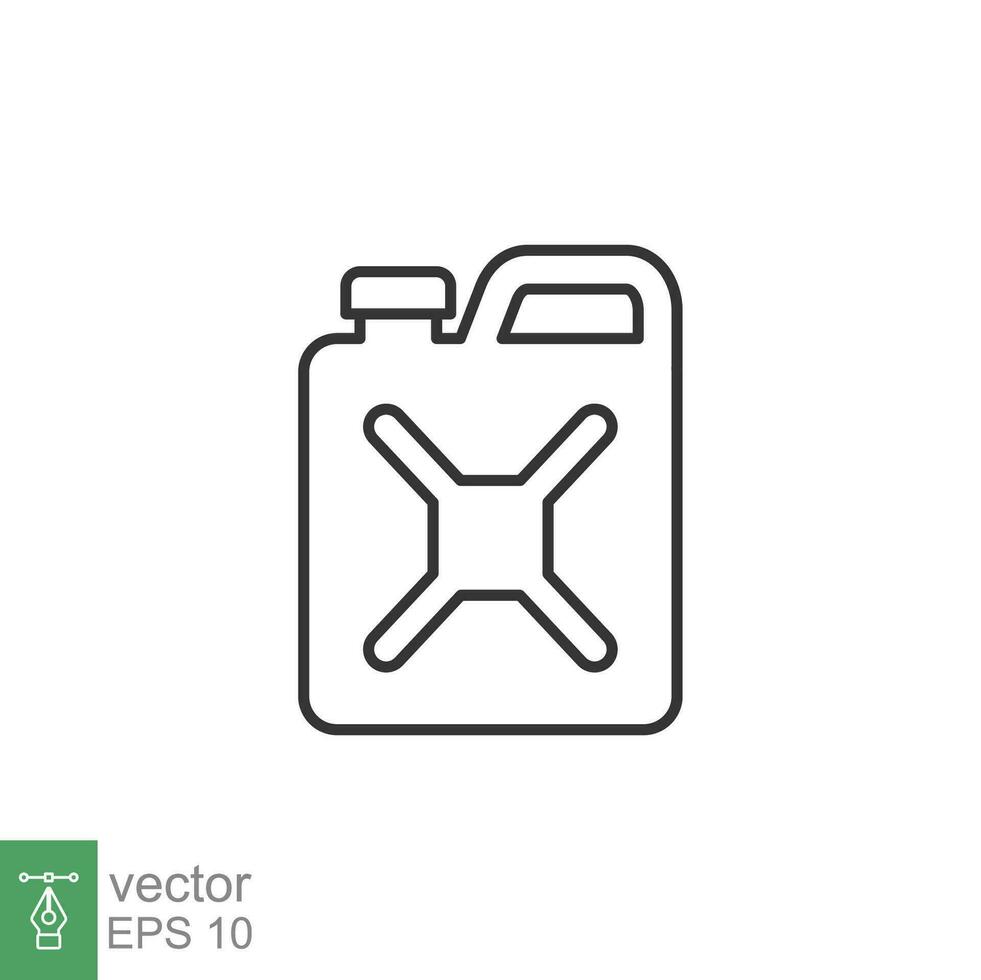 Canister line icon. Simple outline style. Can, fuel, jerry, diesel concept. Vector illustration isolated on white background. EPS 10