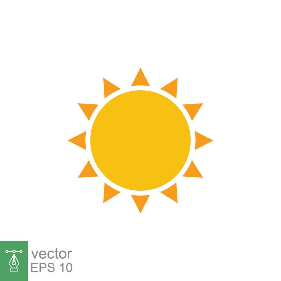Sun heat icon. Simple flat style. Shine, warm, web, pictogram, sunlight, heat, symbol, weather concept. Vector illustration isolated on white background. EPS 10