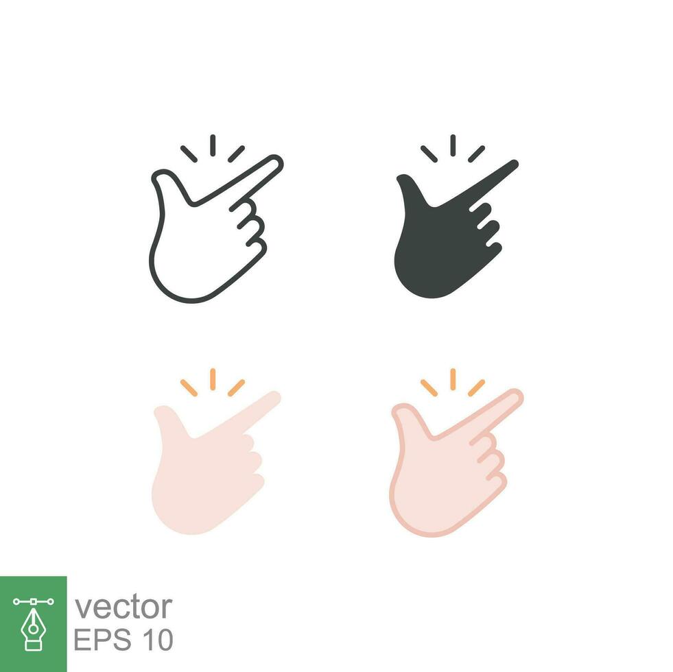 Easy icon. Simple outline, solid, flat style. Nice, pictogram, good, finger, hand, safe, click, symbol, design, like, arm, positive concept. Vector illustration isolated on white background. EPS 10