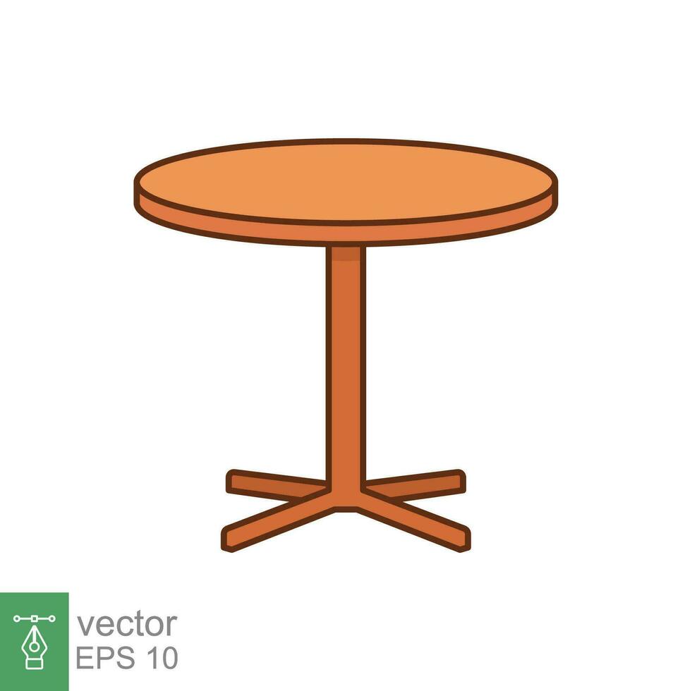 Circle table icon. Simple filled outline style. Round, pictogram, furniture, office, sign, conference, meeting, web, interior concept. Vector design illustration isolated on white background. EPS 10