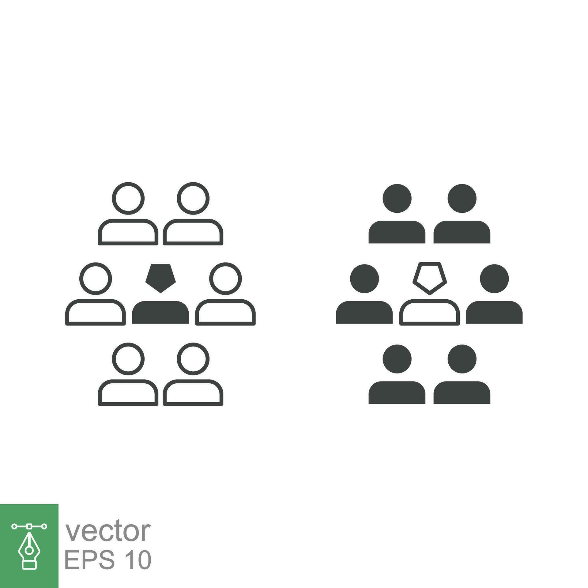 Unique person icon. Simple outline and solid style. Individual, people