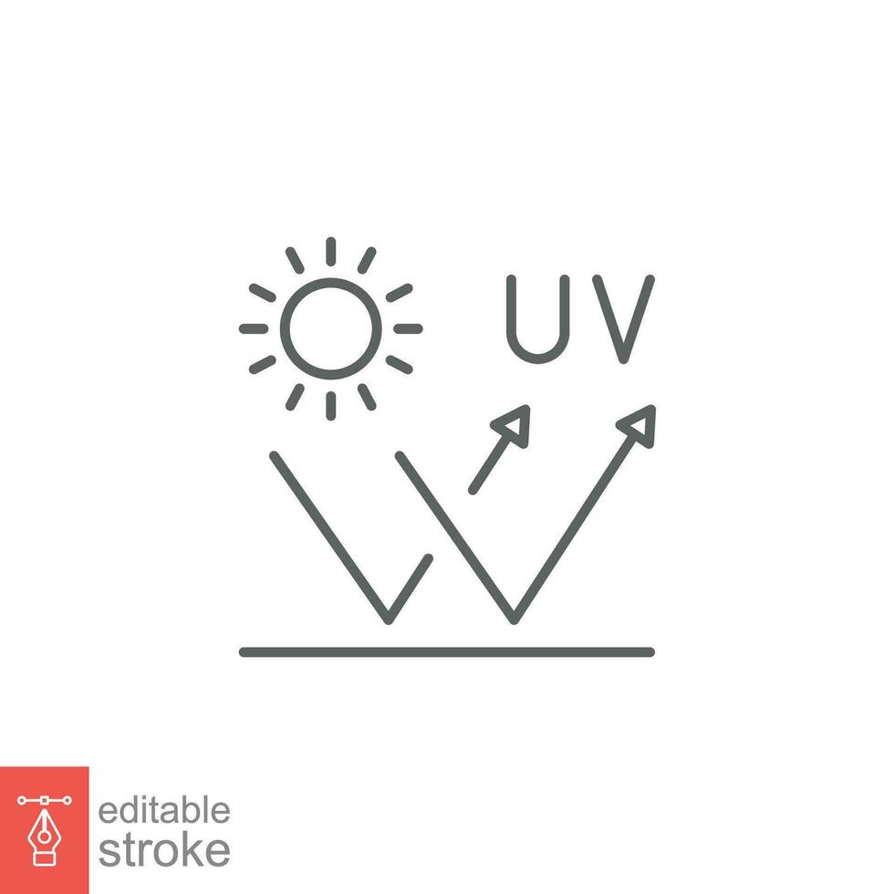 Sunblock icon. Simple outline style. Sun protective surface, ultraviolet, UV, anti, solar, light, lightweight, UVA, UVB, spf. Vector illustration isolated on white background. Editable stroke EPS 10