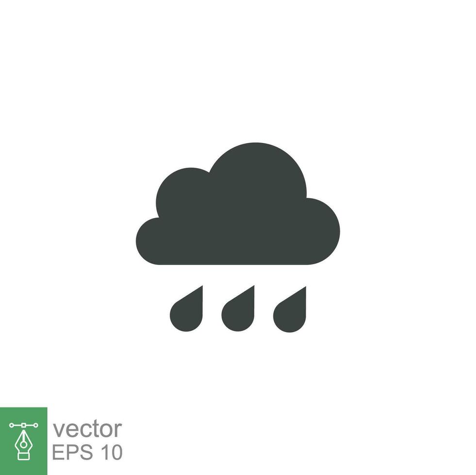 lluvia nube icono. sencillo plano estilo. soltar agua, nublado símbolo, gota de agua, caer, primavera, color, medida, naturaleza, clima concepto para web diseño. vector ilustración aislado en blanco antecedentes eps 10