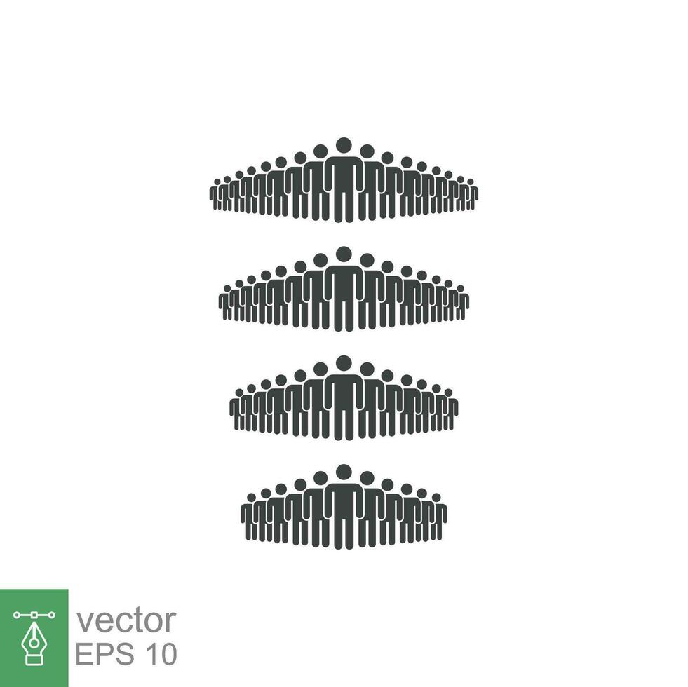 People Icon set. Simple solid style. Person, group, crowd, member, pictogram, staff, silhouette, teamwork, organization concept. Vector illustration isolated on white background EPS 10