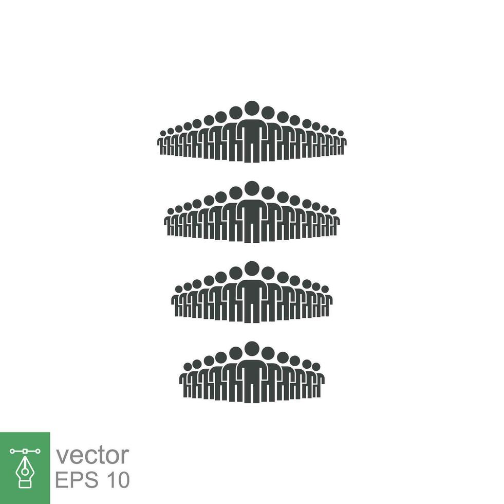 People Icon set. Simple solid style. Person, group, crowd, member, pictogram, staff, silhouette, teamwork, organization concept. Vector illustration isolated on white background EPS 10