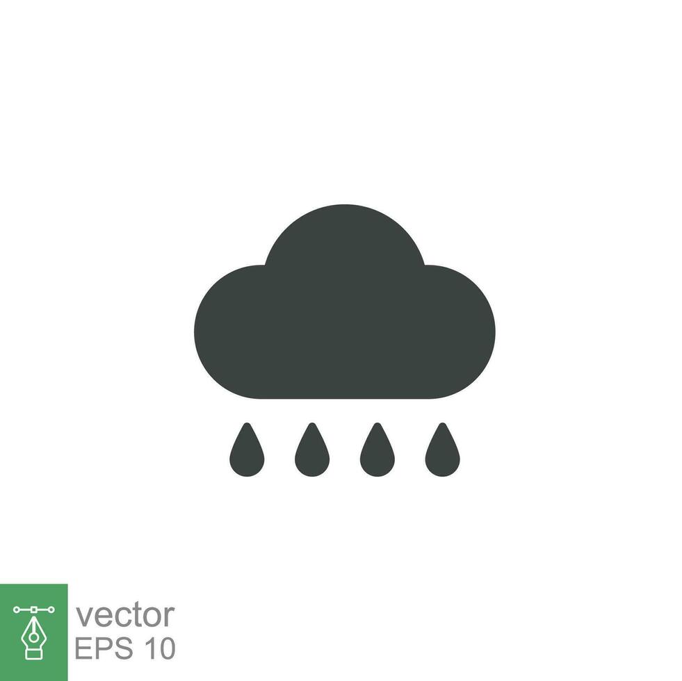 lluvia nube icono. sencillo plano estilo. soltar agua, nublado símbolo, gota de agua, caer, primavera, color, medida, naturaleza, clima concepto para web diseño. vector ilustración aislado en blanco antecedentes eps 10