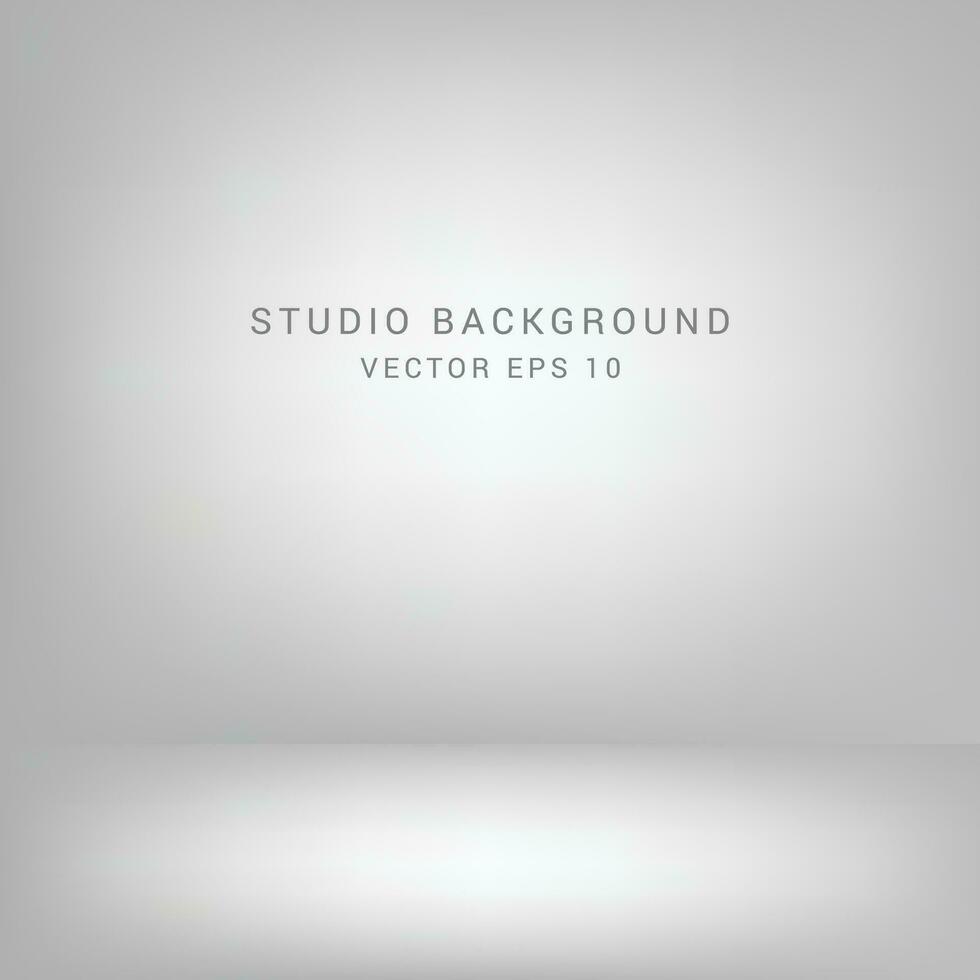 Grey and white gradient background. Studio room concept, template mock up for display of content. Abstract gray glow backdrop wall display. Simple modern plain space for photo product. Vector EPS 10