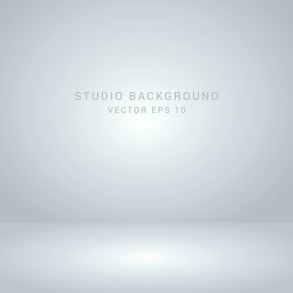 Grey and white gradient background. Studio room concept, template mock up for display of content. Abstract gray glow backdrop wall display. Simple modern plain space for photo product. Vector EPS 10