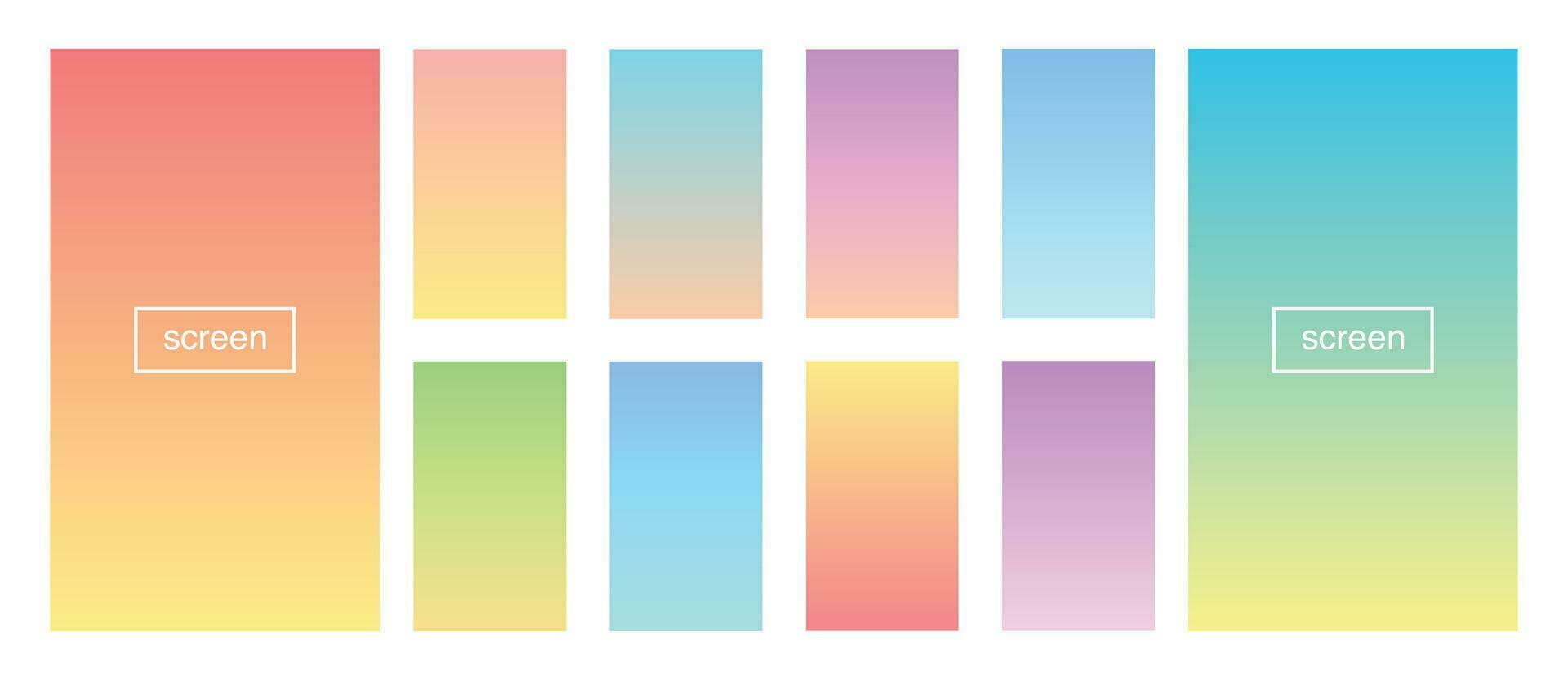Soft color gradient background. Abstract, blue, bright, pink, green, red, violet, turquoise, yellow, UI UX template. Modern screen vector design for mobile app. EPS 10.