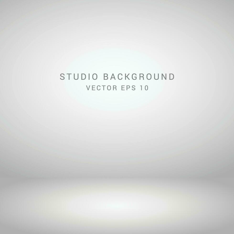 Grey and white gradient background. Studio room concept, template mock up for display of content. Abstract gray glow backdrop wall display. Simple modern plain space for photo product. Vector EPS 10