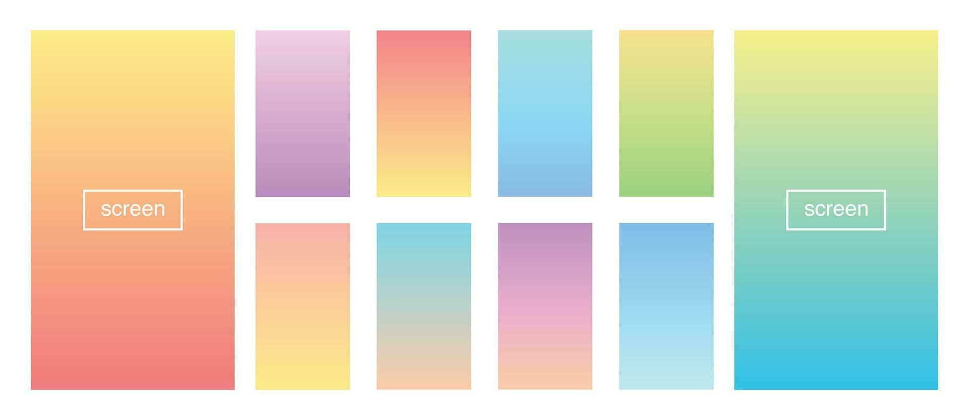 Soft color gradient background. Abstract, blue, bright, pink, green, red, violet, turquoise, yellow, UI UX template. Modern screen vector design for mobile app. EPS 10.