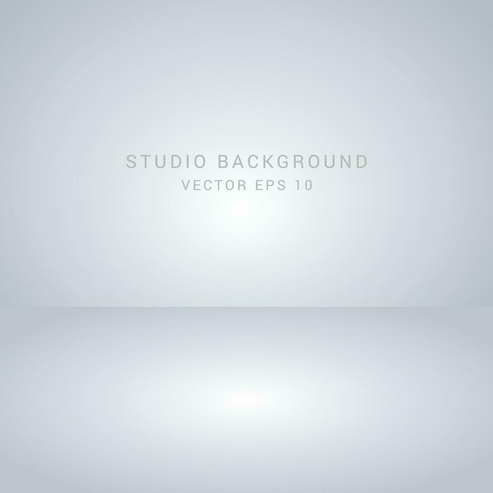 Grey and white gradient background. Studio room concept, template mock up for display of content. Abstract gray glow backdrop wall display. Simple modern plain space for photo product. Vector EPS 10
