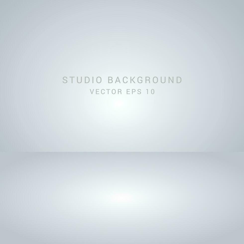 Grey and white gradient background. Studio room concept, template mock up for display of content. Abstract gray glow backdrop wall display. Simple modern plain space for photo product. Vector EPS 10