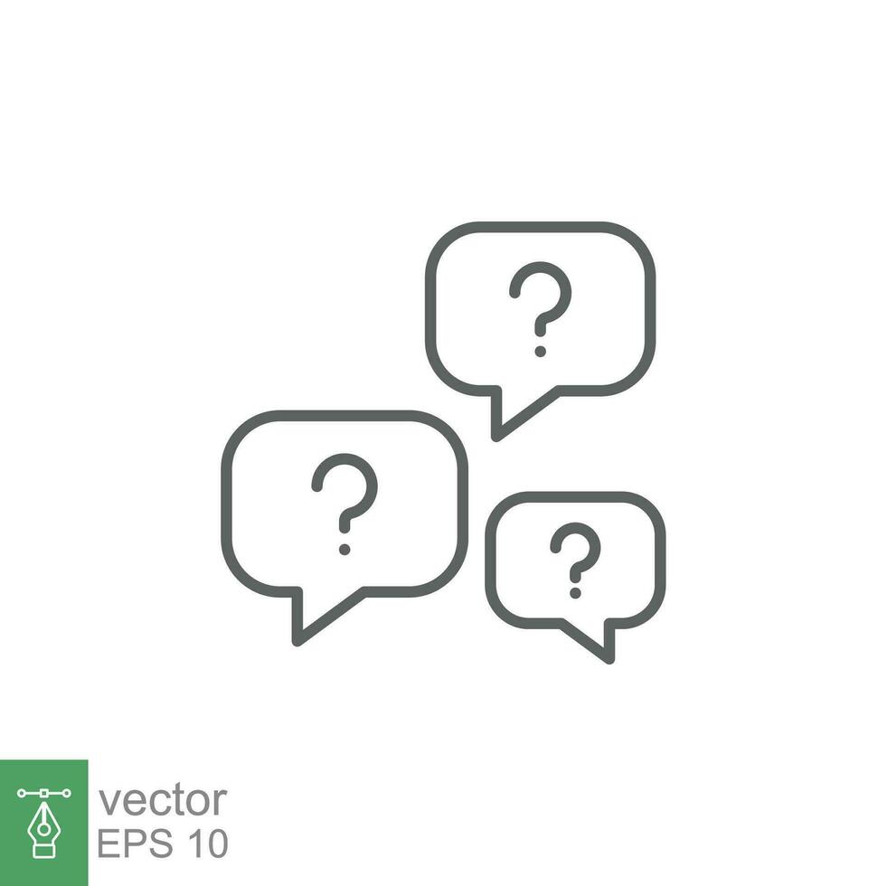 Question bubbles line icon. Ask help sign. Faq questionnaire symbol. Quality design element. Line style question bubbles icon. Vector EPS 10