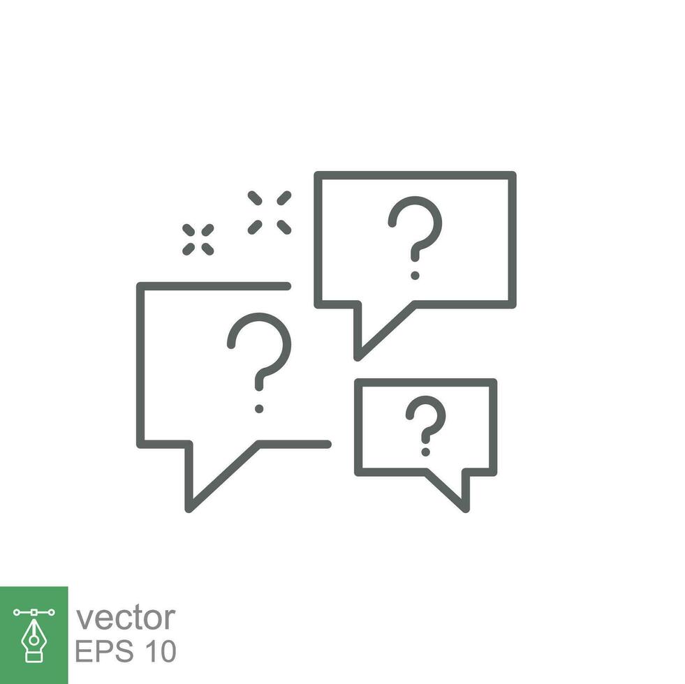 Question bubbles line icon. Ask help sign. Faq questionnaire symbol. Quality design element. Line style question bubbles icon. Vector EPS 10