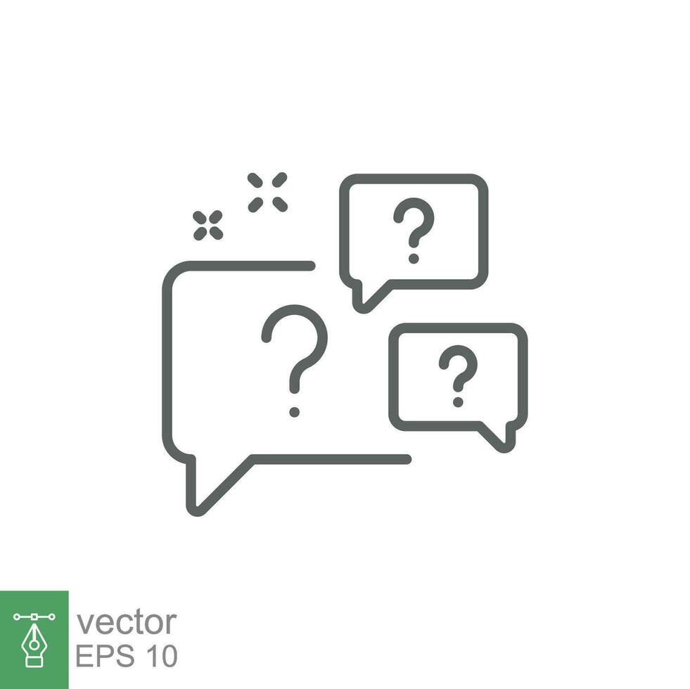 Question bubbles line icon. Ask help sign. Faq questionnaire symbol. Quality design element. Line style question bubbles icon. Vector EPS 10