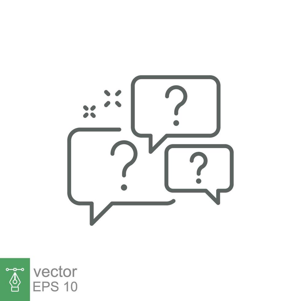 Question bubbles line icon. Ask help sign. Faq questionnaire symbol. Quality design element. Line style question bubbles icon. Vector EPS 10