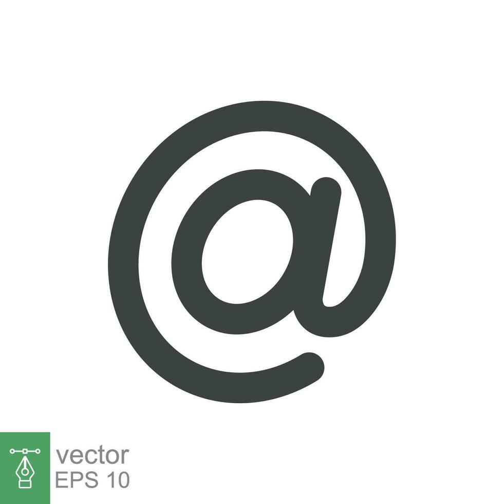 Arroba sign icon. Contact, email, address symbol. Flat design vector illustration isolated on white background. EPS 10.