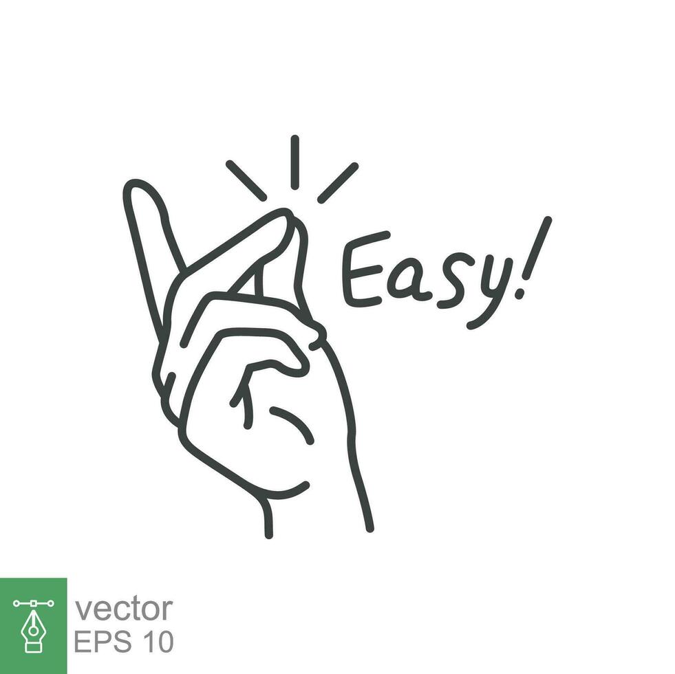 Easy line icon. Simple outline style. Finger snapping hand gesture. Pictogram, snap concept. Vector illustration isolated. EPS 10.