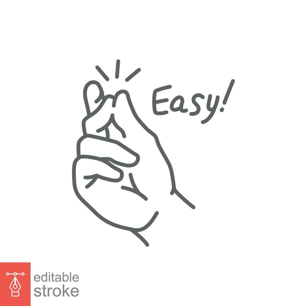 Easy line icon. Simple outline style. Finger snapping hand gesture. Pictogram, snap concept. Vector illustration isolated. Editable stroke EPS 10.