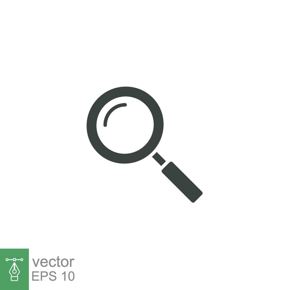 Magnifying glass glyph icon. Simple solid style. vector sign, linear pictogram isolated on white background. Logo illustration design. EPS 10.