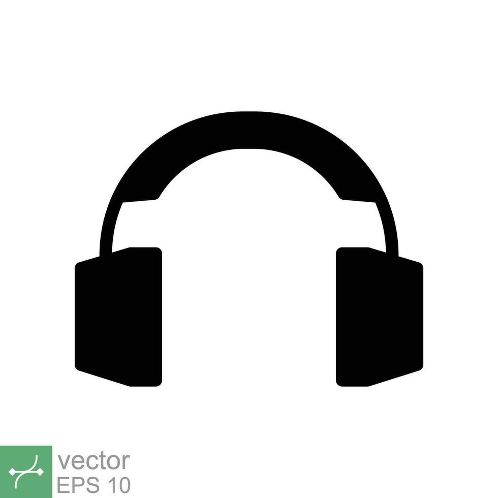 auriculares auriculares plano icono. sencillo sólido estilo. auricular, pictograma, escucha música, inalámbrico oído teléfono, tecnología concepto. glifo vector ilustración aislado en blanco antecedentes. eps 10